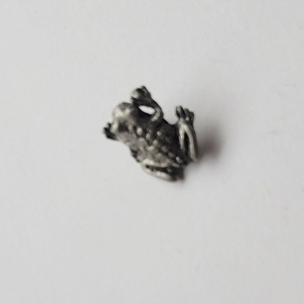 Charm Frog Silver Pewter Animal Charm Figurine Jewelry Collectible Toad - Picture 5 of 10